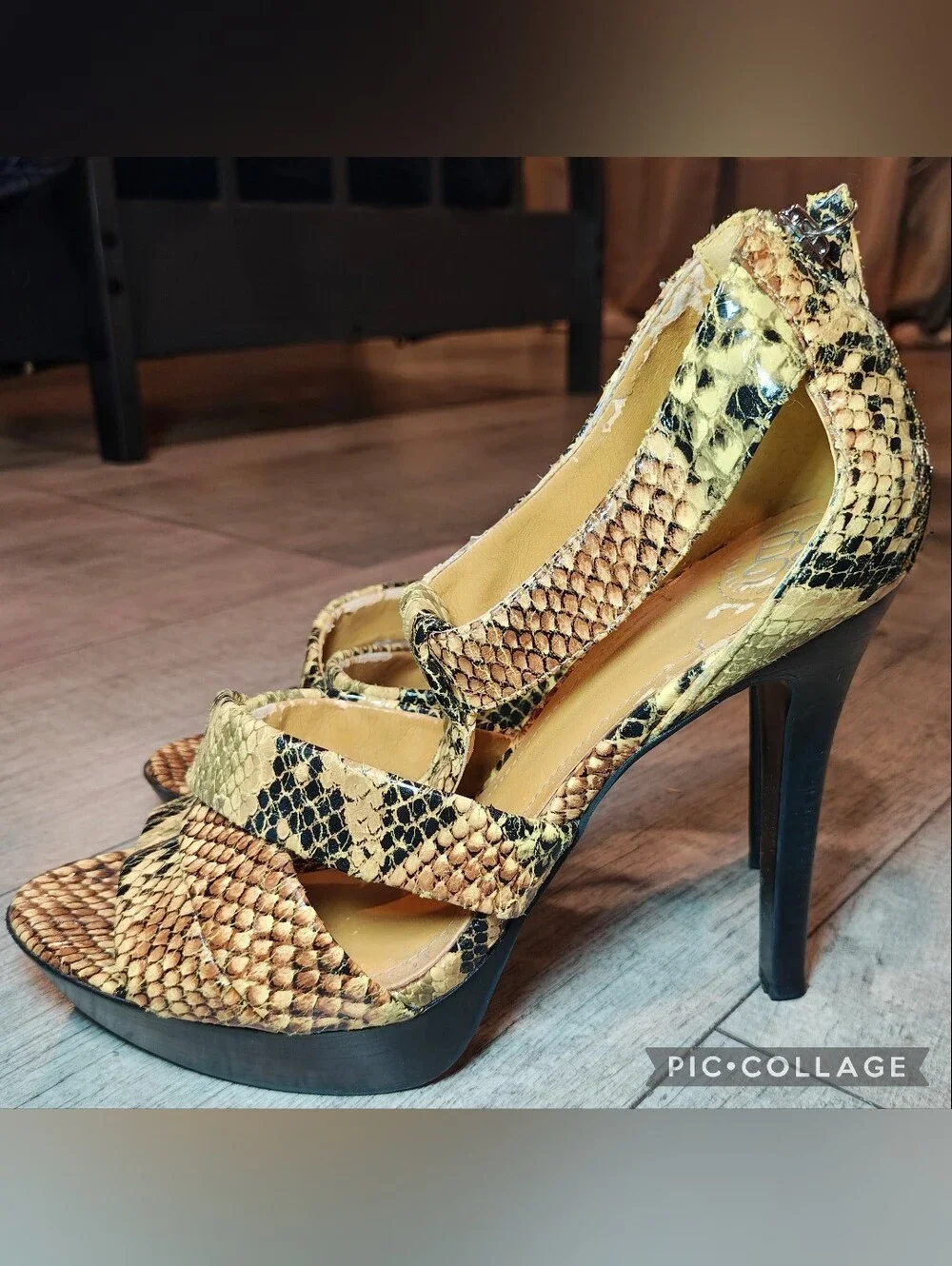 🐍Y2K BCBGeneration Kassidia Platform Python Snakeskin Stiletto Heels🐍